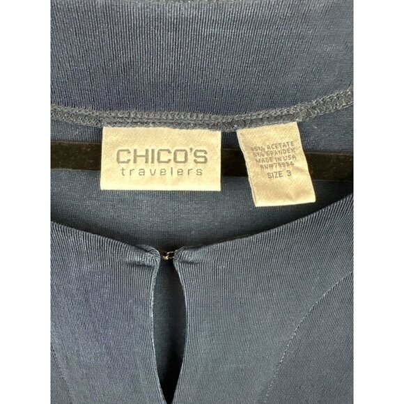 Women’s Chico’s Travelers Size 2XL Navy Cardigan with Invisible Buttons - Picture 5 of 5